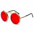 thumbnail image 3 of Gafas de sol estilo steampunk de metal vintage con tapa abatible, gafas de sol con tapa abatible para hombres y mujeres, gafas Prince con montura redonda de moda, 3 of 6