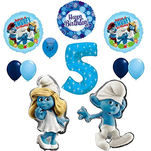 The Smurfs Birthday Party Supplies Smurf and Smurfette 7th Smurfy Birthday 