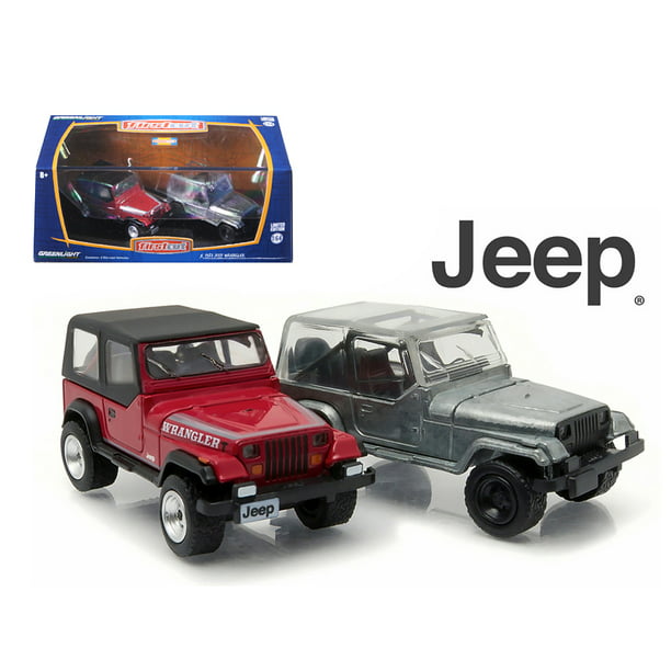 Greenlight 29822 1987-95 Jeep Wrangler YJ Hobby Only Exclusive 2 Cars Set  1-64 Diecast Model Cars 