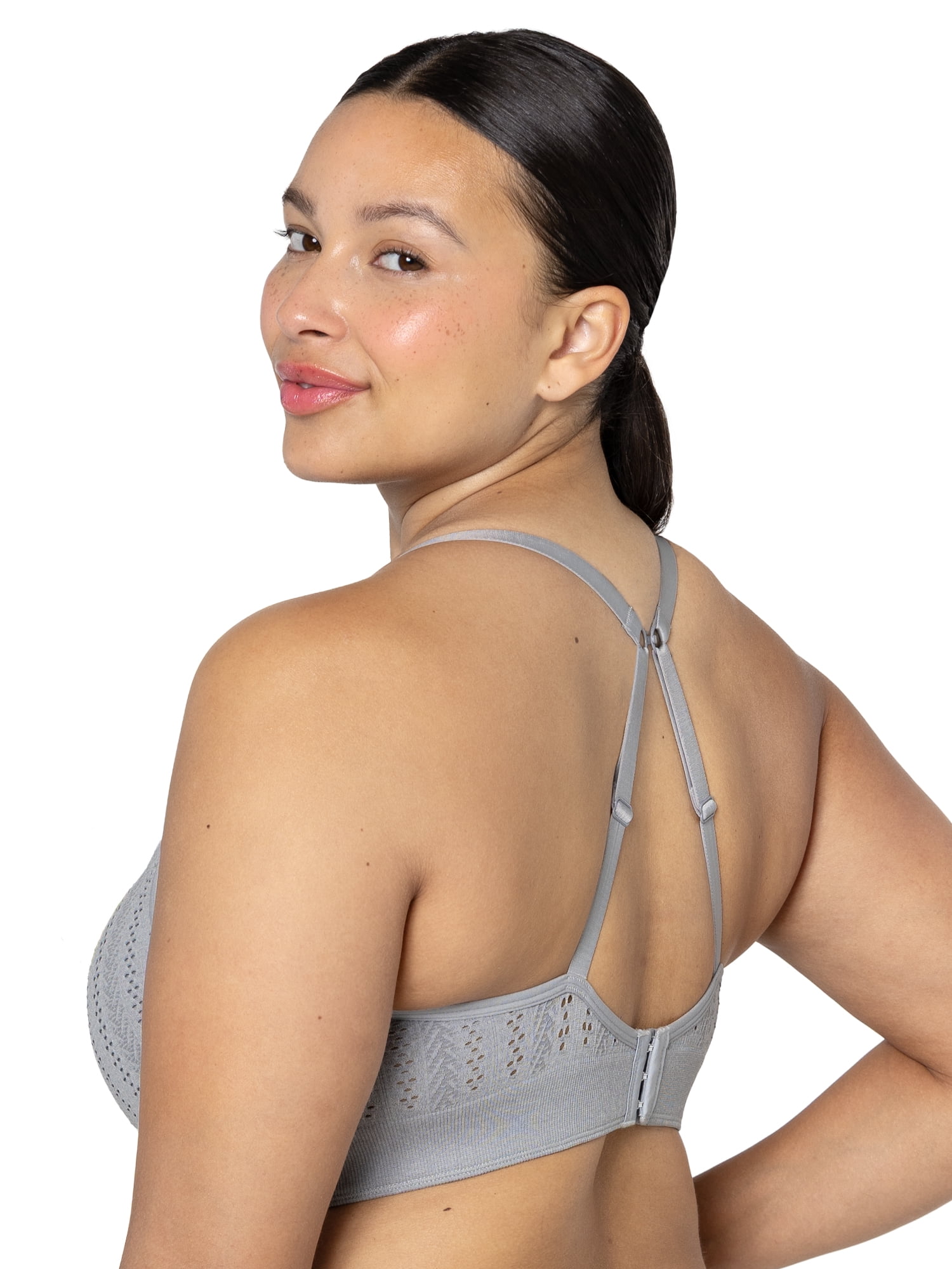 fresh collection by Fruit of the Loom Women's Seamless Pointelle Lightly Lined Bra