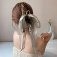 thumbnail image 3 of harmtty Hair Barrette Elegant Non-Slip Mesh Temperament Streamer Ribbon Style Hair Claw Clip Beauty Supplies, 3 of 8