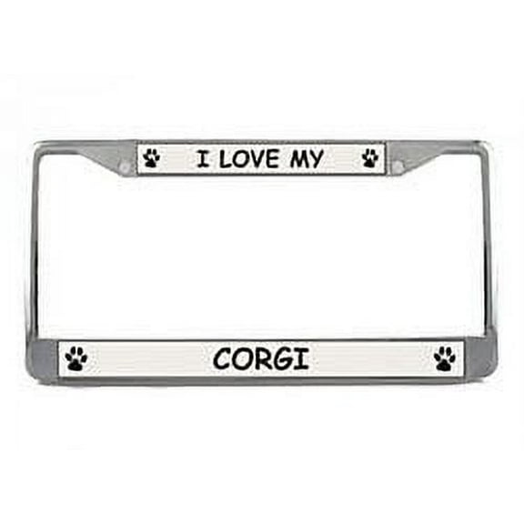 Corgi License Plate Frame (Chrome) 5 Year Warranty