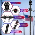 thumbnail image 4 of BsBsBest 7ft Porch Black Steel Tangle Free Flag Pole, 4 of 6