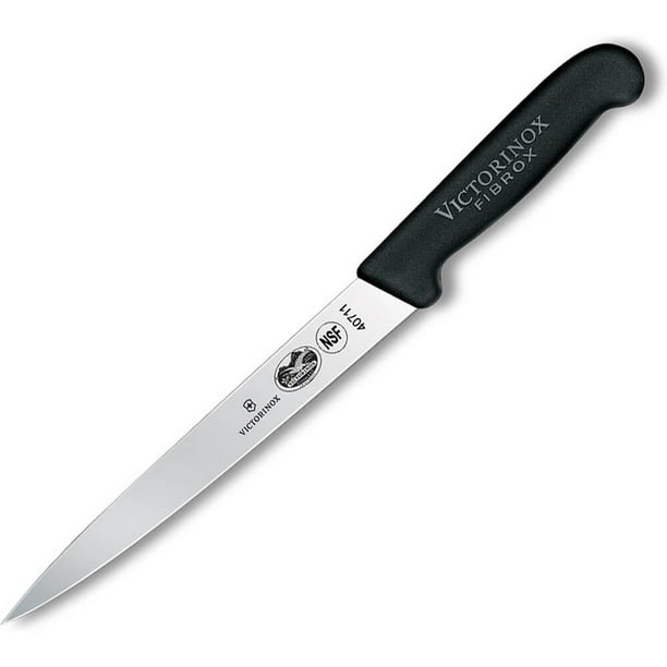 Victorinox 8" Fillet Knife, Flexible, Black Fibrox Handle, 40711