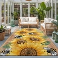 thumbnail image 2 of Large Area Rugs 5'x8', Sunflower Carpet Runner Indoor Outdoor Rugs Home Decor Aesthetic, Green Botanical Yellow Floral Vintage Non Slip Mats Washable Accent Rug for Living Room Bedroom, 2 of 8