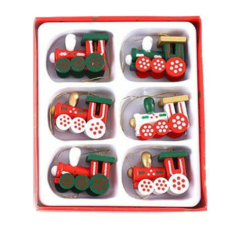 

Christmas Tree Wooden Pendant Set Lightweight Portable Pendant for Holiday Party Decoration The Train Model