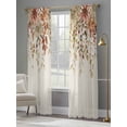 thumbnail image 4 of Autumn Eucalyptus Sheer Curtains 84 Inch Length 2 Panels Set, Vintage Floral Leaves Rustic Plants Voile Window Treatment Rod Pocket Curtains Sheers Drapes for Bedroom/Living Room/Kitchen 52"x84"x2, 4 of 7