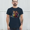 thumbnail image 3 of Tee Hunt Dean Russo Colorful Siberian Tiger T-Shirt Wild Big Cat Men's Tee, Navy Blue, XX-Large, 3 of 5