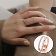thumbnail image 3 of Anillo hueco de doble capa con microincrustaciones para mujer, temperamento de moda coreana, joyería de acero inoxidable en oro rosa, 3 of 5