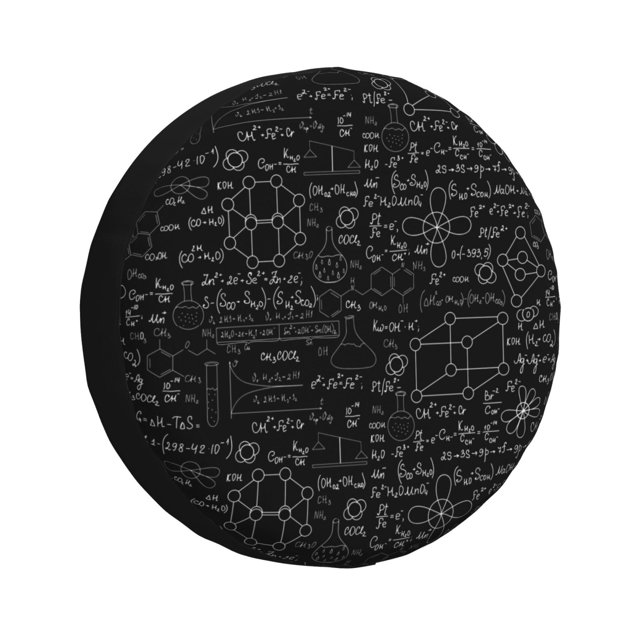 Fotbe Chemistry Formulas 3 Funda de Llanta de Repuesto con Estampado, Engrosada, Ajuste Universal para Jeep, Remolque, RV, SUV, Camión-16 inch