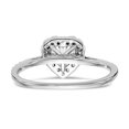 thumbnail image 5 of Solid 14k White Gold Heart Halo Diamond Side-Stones with CZ Cubic Zirconia Center Stone Engagement Ring Size 7.5, 5 of 8