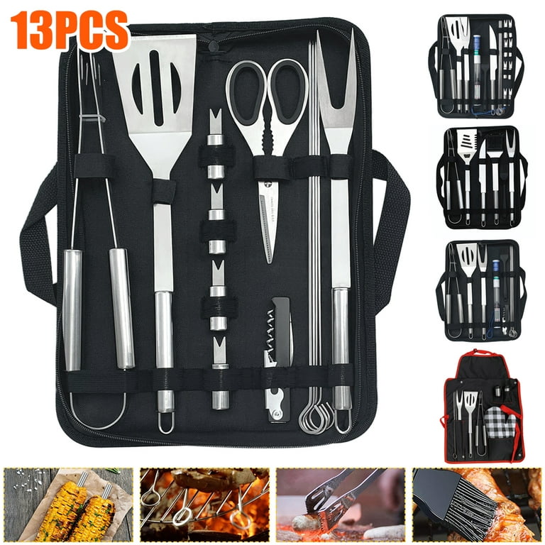 13/18PCS Grilling Accessories BBQ Grill Tools Set,18 Piece With Digital  Instant Read Meat Grilling Thermometer,Christmas Gifts for Men Women 