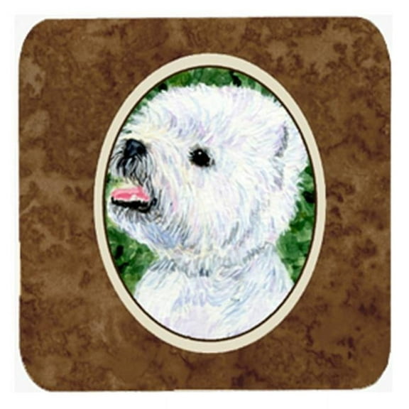 Westie Foam Coasters, Set Of 4