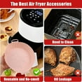 thumbnail image 2 of FLORAPELL Reusable Silicone Air Fryer Liners, 7.5 inch, Pink, 3QT-5QT, Non-Stick, 2 of 6
