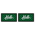 thumbnail image 1 of ThisWear Holiday Decorations Hello Green Buffalo Plaid Doormats St Patricks Day Decor 2 Pack Doormats Hello, 1 of 3