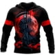 thumbnail image 2 of Sudadera con capucha y sudadera con estampado 3D de tatuaje de calavera roja oscura para hombre, sudadera unisex de primavera y otoño, ropa deportiva informal, 2 of 5