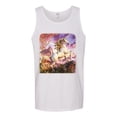 thumbnail image 2 of Unicorn Fanstasy Rainbow Castle Male Graphic Tank Top, White, 2XL, 2 of 3