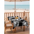 thumbnail image 2 of Outdoor Tablecloth with Umbrella Hole for Patio/Picnic/Party/Camping, White Dandelion Waterproof Table Cloth Rectangle Table Cover Washable, Spring Flowers Botanical Vintage Black (54"x 80"), 2 of 8
