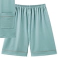 thumbnail image 4 of RKSTN Mens Pajamas Set Summer Lounge Button Up Solid Color Lapel Collar Short Sleeve And Shorts Pjs Sets Comfortable 2 Piece Comfy Loungewear, 4 of 4