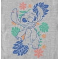 thumbnail image 2 of Men's Lilo & Stitch Colorful Tropical Flowers  Graphic Tee Athletic Heather 3X Large, 2 of 5