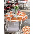 thumbnail image 4 of Outdoor Tablecloth with Umbrella Hole and Zipper, Thanksgiving Fall Round Table Cloth 60 Inch Waterproof Tablecloth, Farmhouse Autumn Orange Pumpkin Picnic Table Cover for Patio Camping, 4 of 7