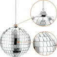 thumbnail image 3 of 2 bolas de discoteca con espejo, decoración de fiesta disco de los años 70, bolas colgantes para efectos de iluminación de fiesta o DJ, decoración del hogar, accesorios de escenario, accesorios de juego (plata, 4 pulgadas) oso de fresa Electrónica, 3 of 5