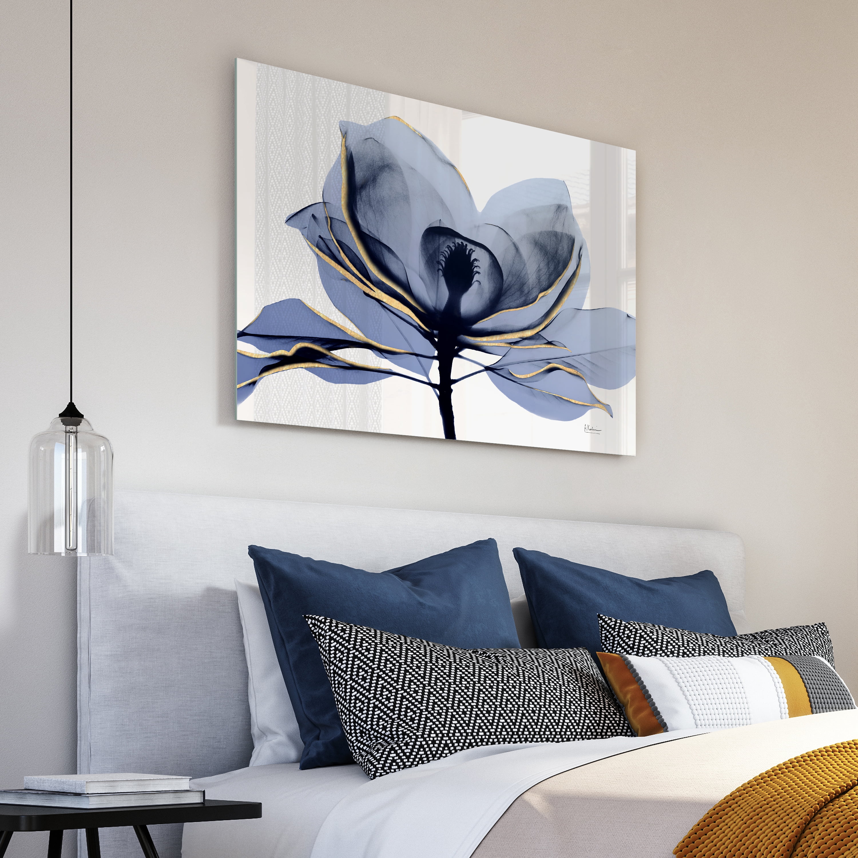 Golden Midnight 2 Frameless Free Floating 48 in x 32 in Painting Art Prints, by Empire Art