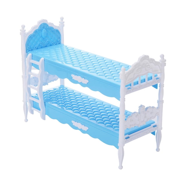 12. degree casa de muñecas, litera en miniatura, simulación de juguete para juego de imitación, muebles, modelo para dormitorio, juguete para niños, Micro azul
