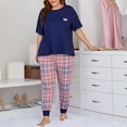 thumbnail image 7 of Lindreshi Womens Pajamas Sets Women's Plaid Loose and Comfortable Plaid Pajamas Home Service Two-Piece Suit, 7 of 7
