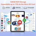 thumbnail image 4 of 10Inch Android 14 Tablet,4G Cellular Tablet,128GB ROM 14GB RAM,Octa-Core,5G WiFi,4G LTE,13MP+8MP Dual Camera,GPS,1TB Expand,1920*1200 FHD IPS Display,8000mAh,Bluetooth,Android Tablet with Keyboard, 4 of 10