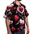 thumbnail image 2 of Valentine's Day Love Men's Short Sleeve Beach Shirts, Casual Button Down Poplin Printed Summer Tops - Unisex, 2 of 6