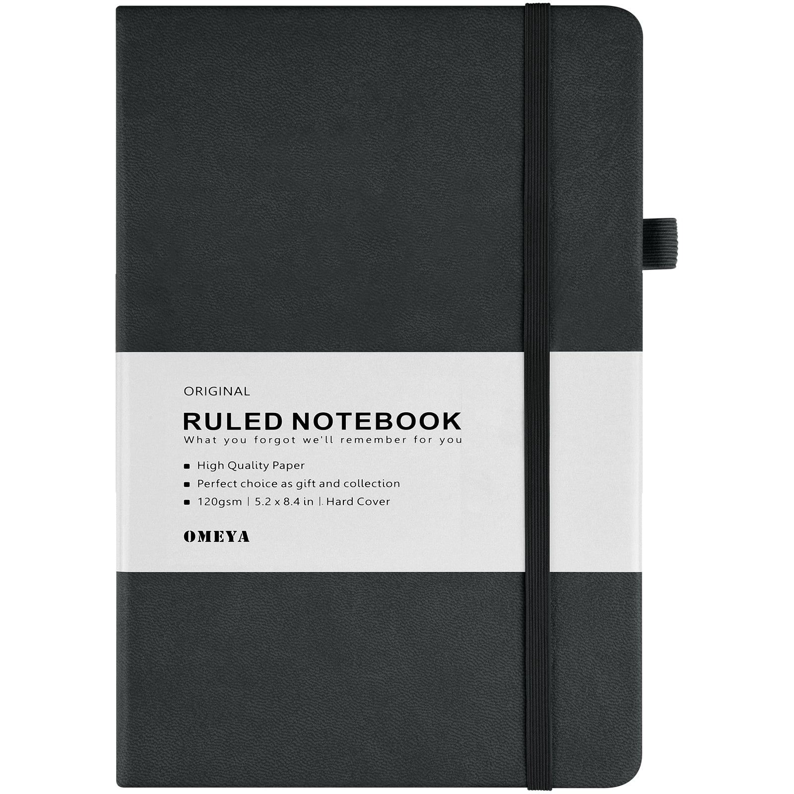 Journal Notebook, Hardcover Lined Notebook with 120GSM Thick Paper & Pockets, College Ruled Leather Journals with Index Tabs Stickers, 128 Pages, A5 (5.2" x 8.4"), Blue