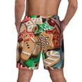 thumbnail image 3 of Kdxio Christmas Cookies Print Men'S Swim Trunks With Compression Liner 7 Inch Inseam Quick Dry Swim Shorts, 3 of 7