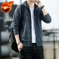 thumbnail image 3 of Suéter de punto tipo cárdigan a cuadros, sudaderas con capucha para hombre, camisetas azules, ropa de manga larga para hombre, ropa de otoño 100 % coreana, cálida y cálida para primavera X, 3 of 5