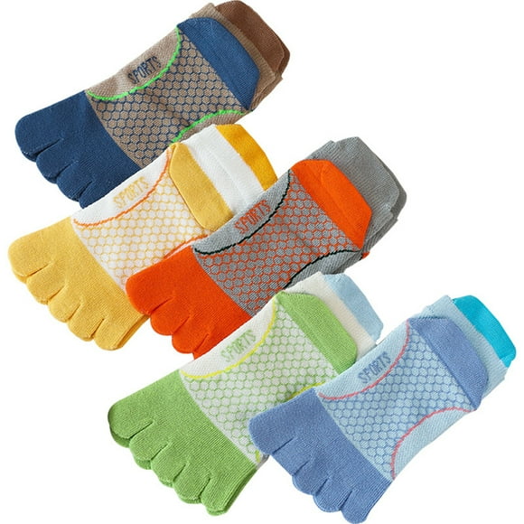 5 Pair Kids Toe Socks Children Sports Socks Five Finger Cotton Socks Breathable Ankle Socks