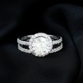 4 CT Elegant Moissanite Floating Halo Wedding Ring Set, 14K White Gold