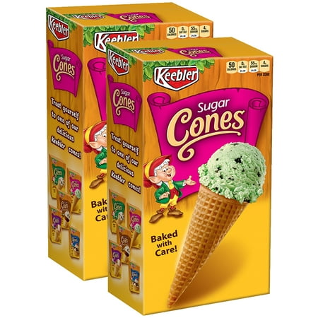 (2 Pack) Keebler Sugar Cones, 4 Oz (Best Cookies And Cream Ice Cream Brand)