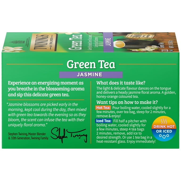 Twinings Green Tea with Jasmine Tea Bags, 20 Count Box 
