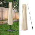 thumbnail image 1 of Funda para sombrilla de jardín, resistente al viento, con cordón ajustable y cremallera, tela Oxford resistente para patio al aire libre. Beige con poste, 1 of 8