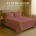 thumbnail image 4 of Sacred Thread Rayon Derived from Bamboo Sheets King Size, 18'' Deep Pocket Cooling Sheets for Hot Sleepers, 6 PC Cooling Sheets (King Size) (Salmon Pink), 4 of 9