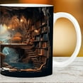 thumbnail image 4 of Clearance Glass&Bottle under $10,3D Bookshelf Mug 3D Effect Books Mugs Cool Birthday Christmas Gifts For Him Her White Ceramic Mug 11oz, 4 of 8