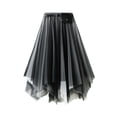 thumbnail image 4 of Tanhomme Women's Tulle Skirt Elastic High Waist Pleated Midi Skirt Mesh Flowy Tutu Skirts Mesh Layered Midi Tulle Skirt Summer High Waist Up Party Petticoat Skirt Elegant Tutu Midi Skirt, 4 of 7