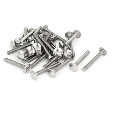 M6x50mm 304 Stainless Steel Fully Thread Square Neck Carriage Bolts DIN603 30pcs