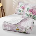 thumbnail image 4 of Erosebridal Cute Flower Twin Quilt Set, Chic Blossom Twin Coverlet Set, Pink Reversible, Hot Pink White, 2pcs (1 Bedspread and 1 Pillowcase), 4 of 7