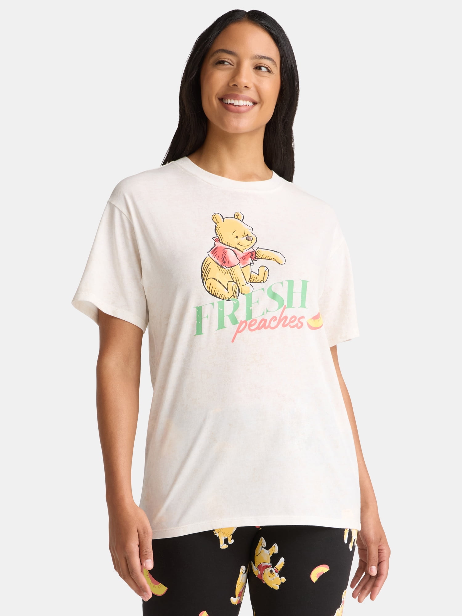 Disney Winnie the Pooh Women's Fresh Peaches Graphic Tee, Sizes