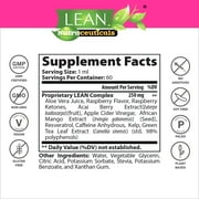 LEAN Nutraceuticals Keto Raspberry Ketone Drops, Appetite Suppressant, Fat Burner, Metabolism Boost, Cleanse, 60 ml