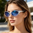 thumbnail image 5 of Bomd Polarized Sports Sunglasses Mens,UV400 Protection Mirror Lenses Oval Frame Sun Glasses, Personality Fashion Sunnies Eyewear for Running Cycling Driving Fishing Outdoor Daily Wear Blue, 5 of 9