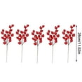 thumbnail image 5 of Artificial Red Berry Picks for Christmas Decorations 5 Pack Floral Arrangements Vase Fillers Party Decor Festive Greenery Stems(Red-A), 5 of 6