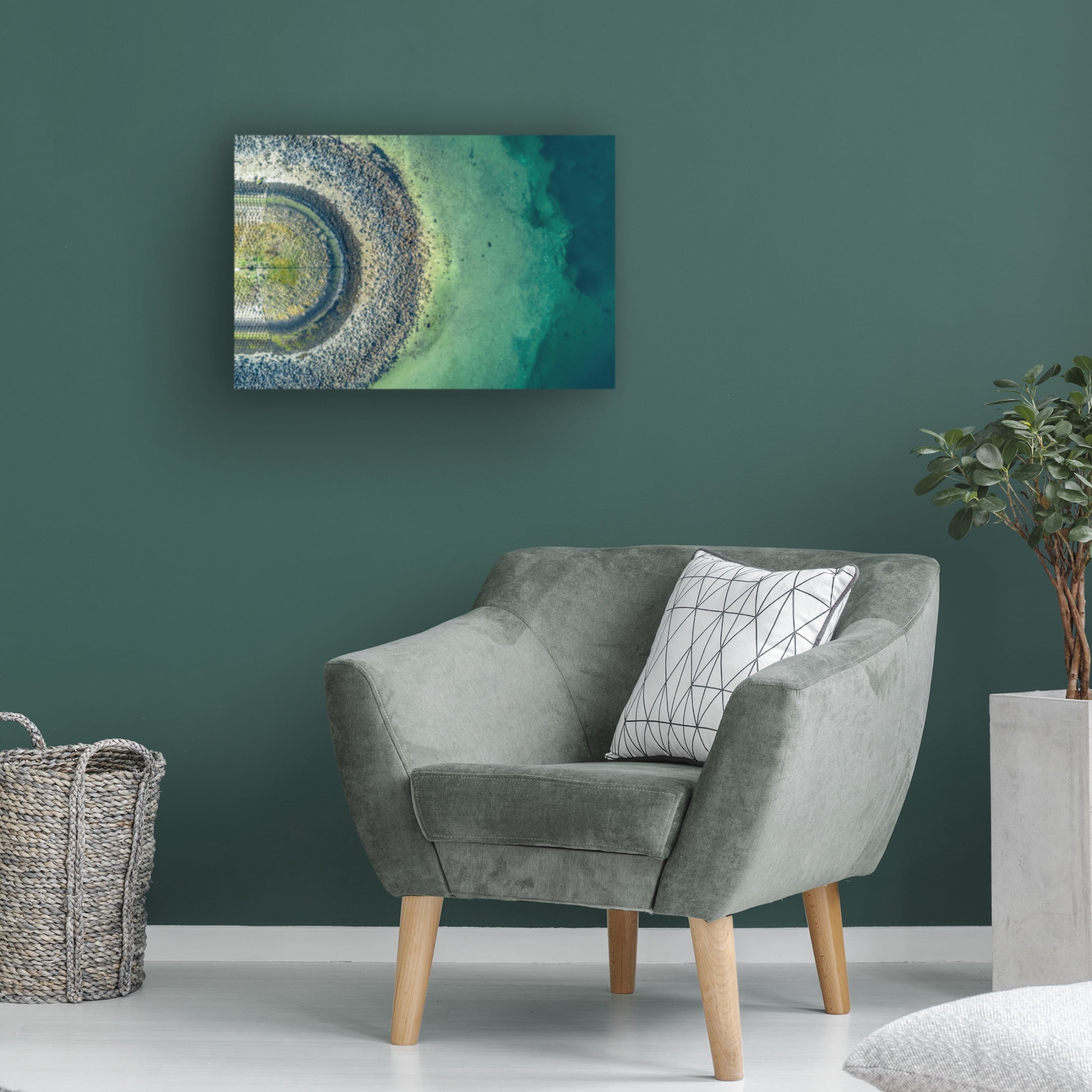 Canvas Wall Art - Bernardine De Laat 'At The End Of The Pier' Wall Art for Living Room, Bedroom, or Office D?cor by Trademark Fine Art - 47 x 30 Inches