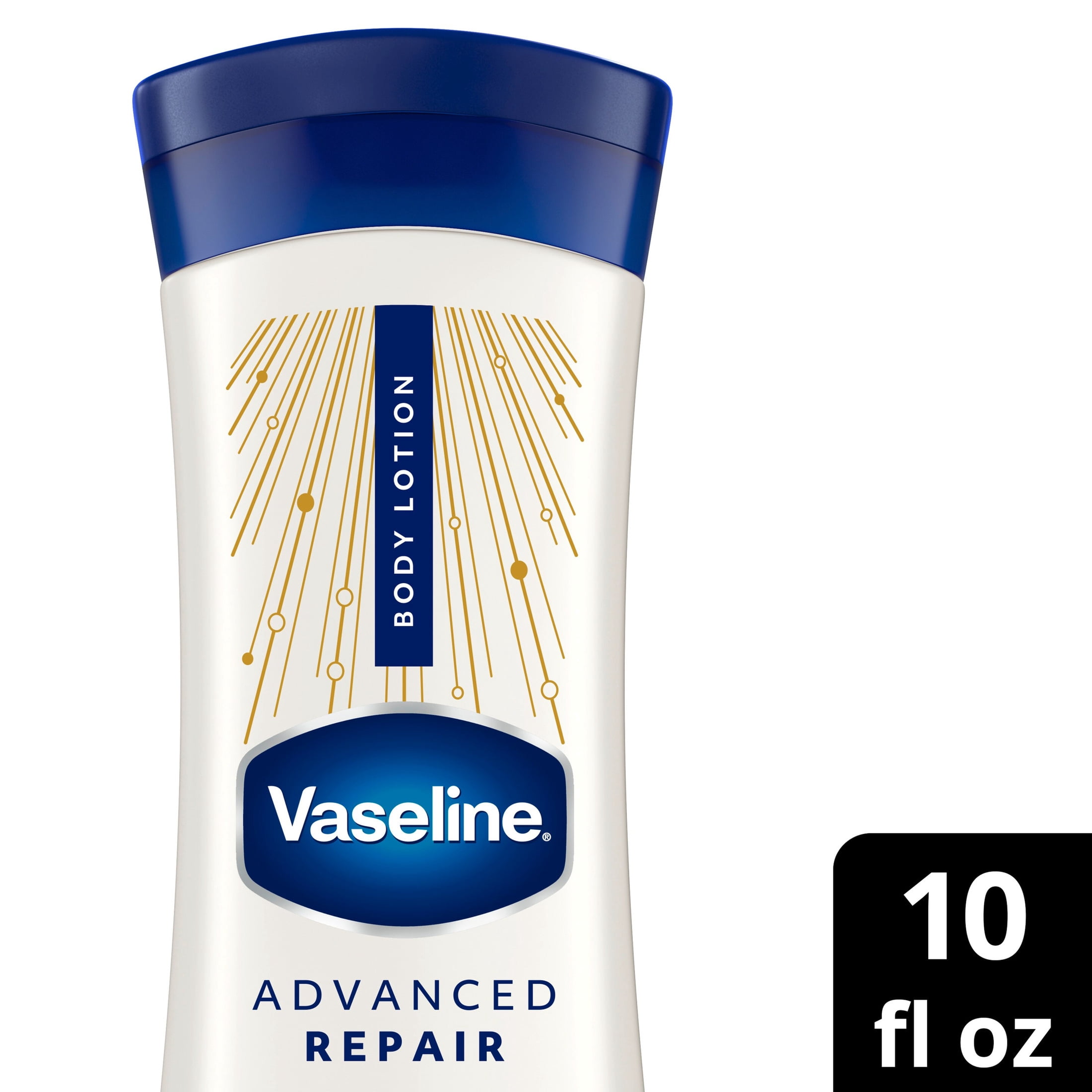 Vaseline Intensive Care Body Lotion for Dry Skin Advanced Repair Unscented Lotion Made with Ultra-Hydrating Lipids + Vaseline Jelly to Repair Extremely Dry Skin, 10 fl oz